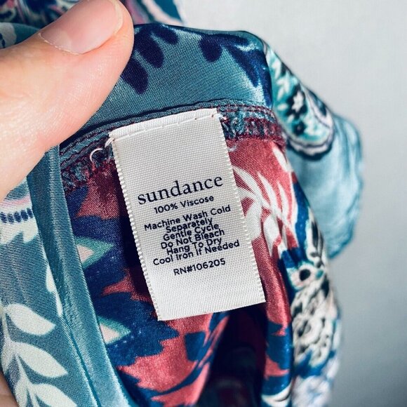 Sundance Dress Womens S Multicolor Rayon Floral Faux Wrap Pullover Midi - Picture 6 of 14